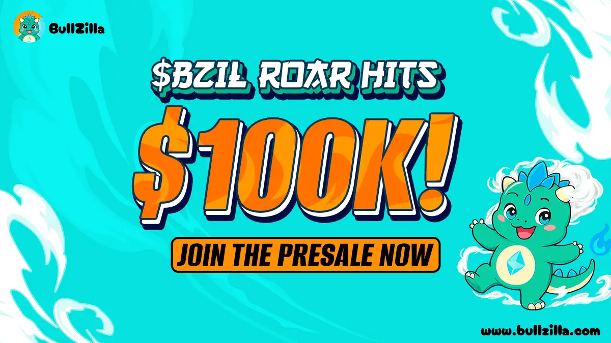 BullZilla ($BZIL) meme coin presale hits $100K, emerging as the next big moonshot after Pudgy Penguins.
