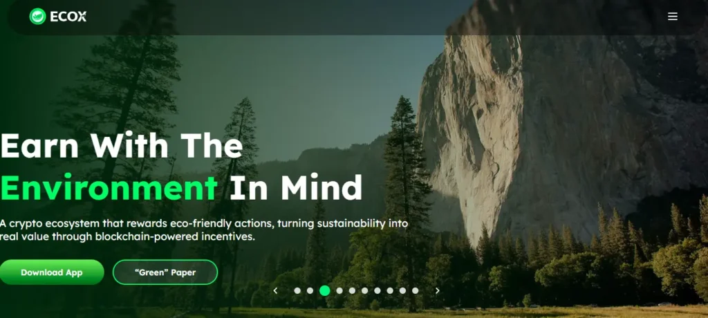 ECOX crypto ecosystem rewards eco-friendly actions with blockchain incentives