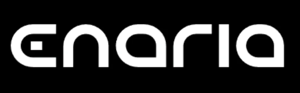 Enaria logo in white text on black background