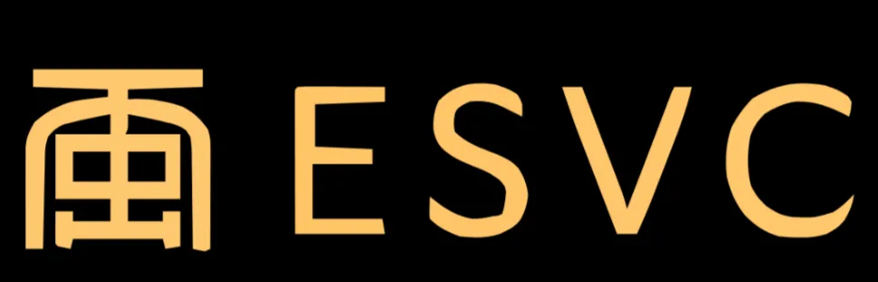 Official ESVC logo in gold color on black background