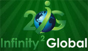 Official Infinity2 Global logo with green background and globe design symbolizing international reach