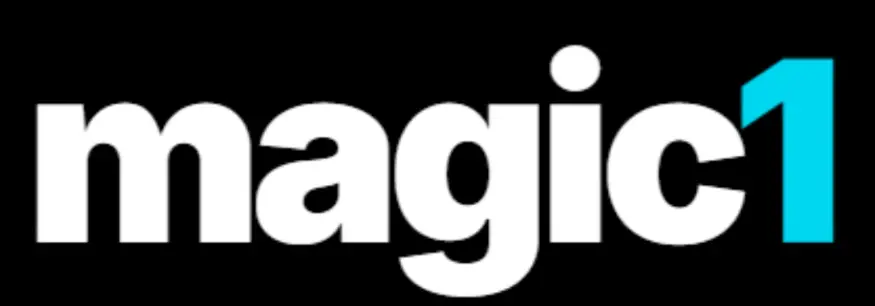 Magic1 logo featuring the brand name with a distinctive "1" in turquoise on a black background.