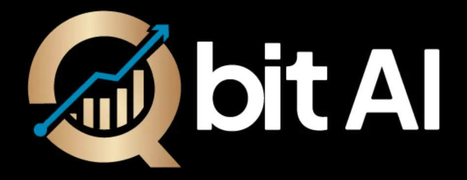 QbitAI logo featuring chart and arrow symbol in gold and blue