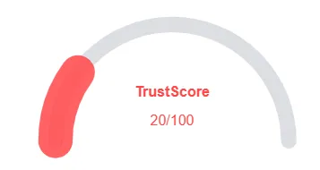 Trust score showing a value of 20 out of 100