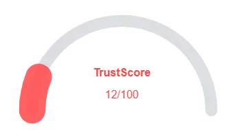 TrustScore rating showing 12 out of 100 with low trust indicator