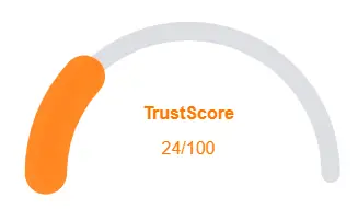 TrustScore review showing 24 out of 100 rating
