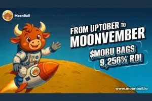MoonBull meme coin presale skyrockets from $15K to $1.4M potential with massive 9,256% ROI community hype.