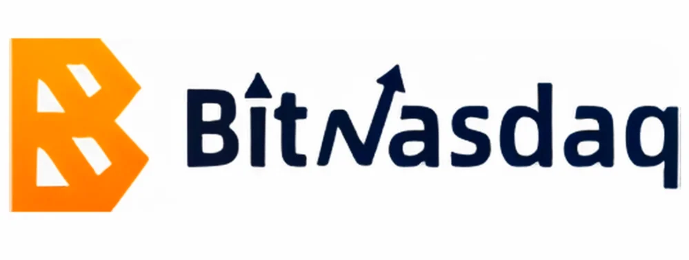 Official logo of BitNasdaq, featuring the letter B with upward arrows.