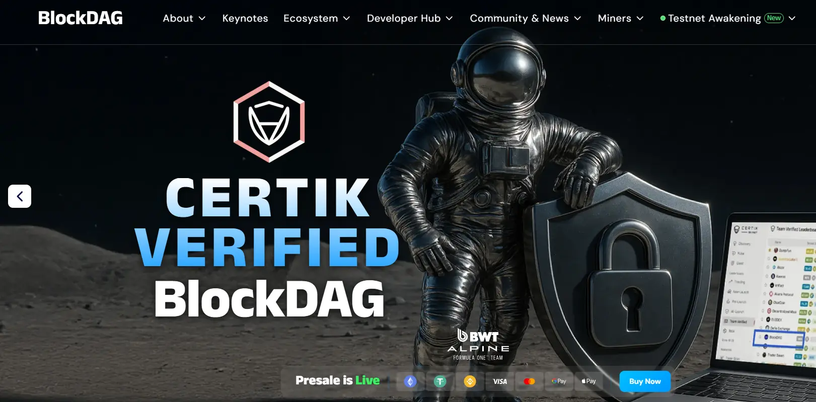 BlockDAG showcases its Certik verification, emphasizing security, audit transparency, and blockchain trust for investors.