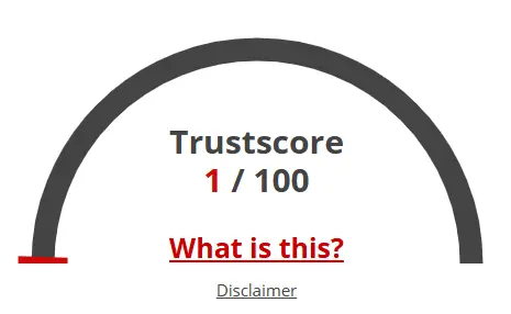 BlockDAG receives a low trust score of 1 out of 100, highlighting major credibility and risk concerns for investors.