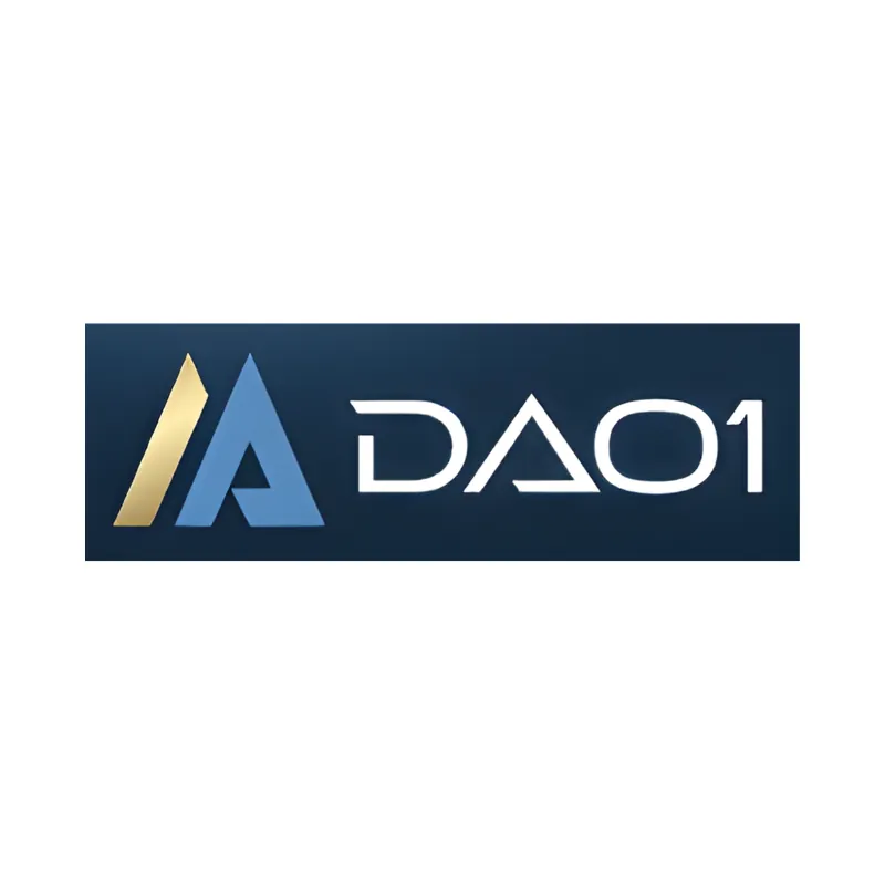 DAO1 logo featuring blue and gold gradient design representing decentralized innovation