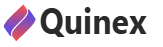 Quinex.io logo featuring gradient icon and bold text