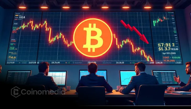 Traders watching Bitcoin price crash on screen symbolizing massive retail stock losses