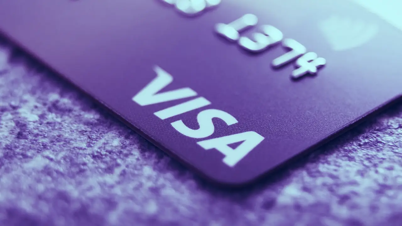 Visa Stablecoin Expansion showing Visa credit card representing crypto and blockchain payments