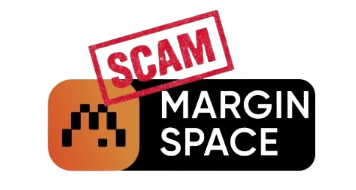 Margin Space scam logo with fraud alert stamp