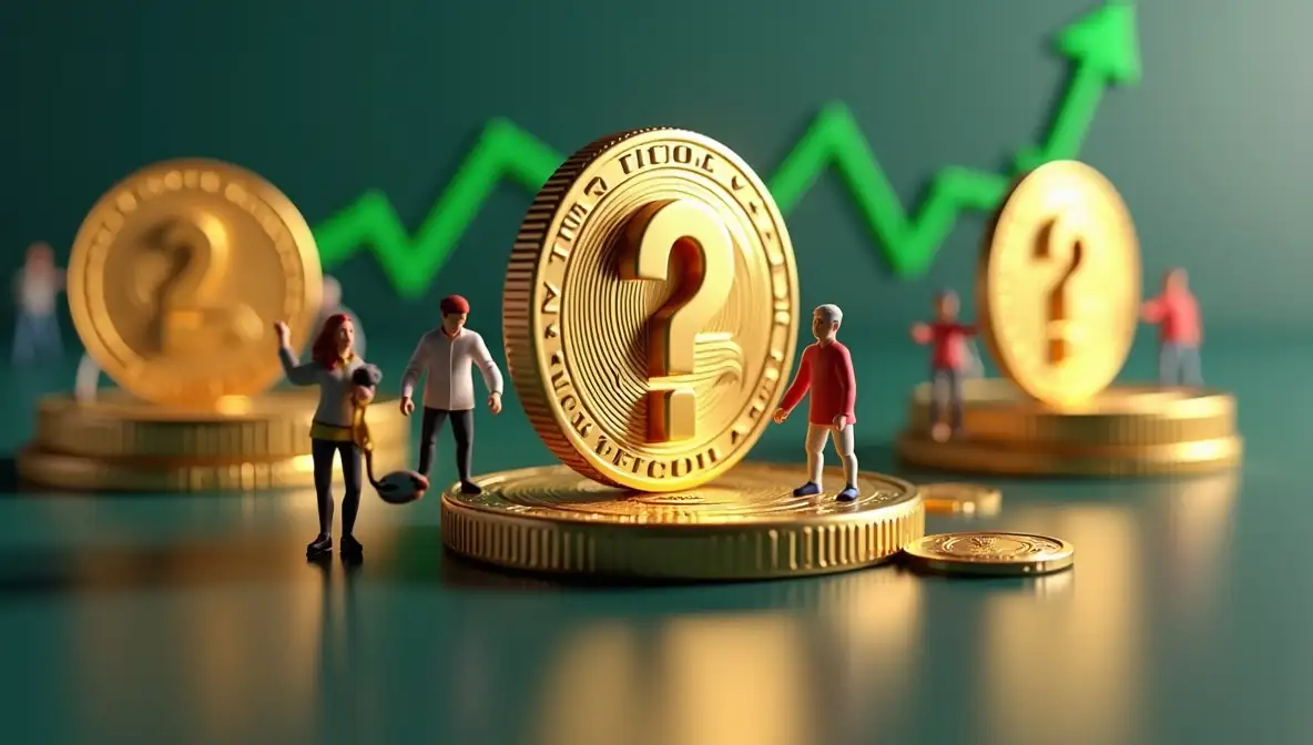 Crypto coins concept with rising market trend for 3 altcoins to watch this weekend