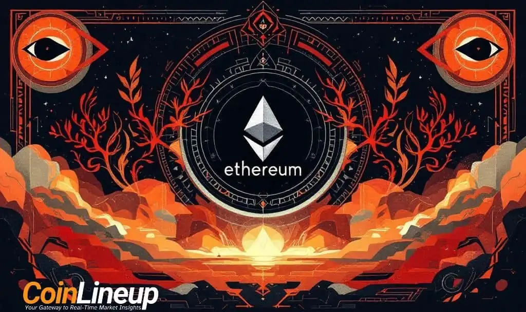 BlackRock Staked Ethereum graphic showing Ethereum logo in a futuristic digital landscape
