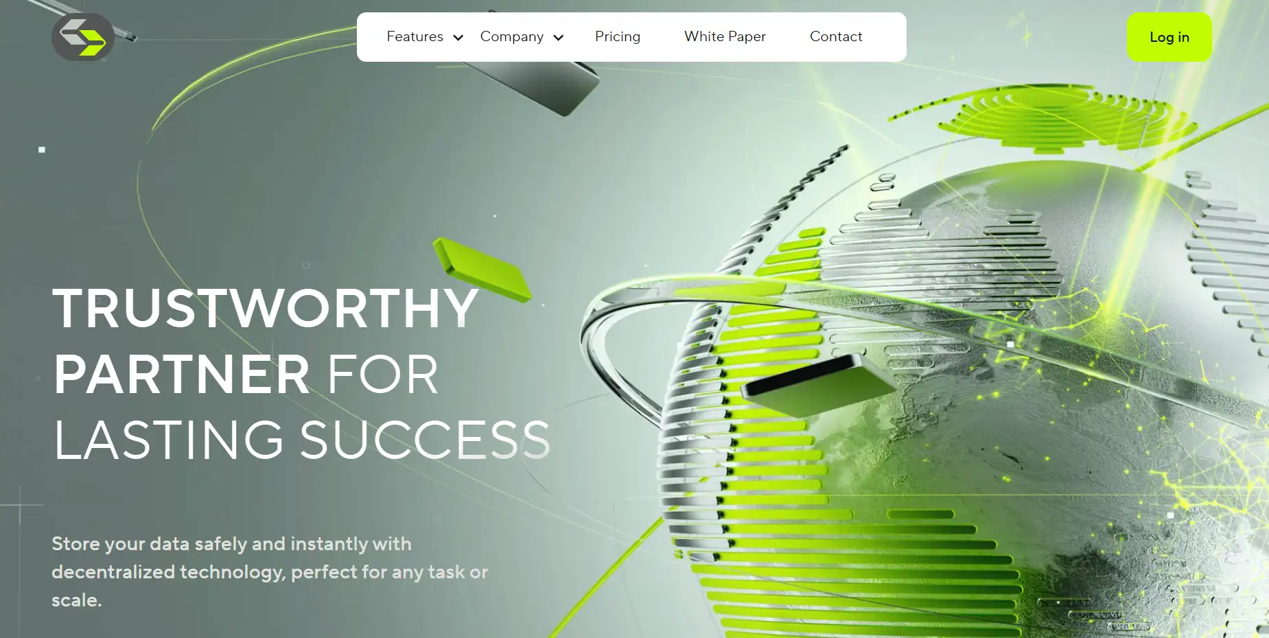 CT3 homepage banner showing trustworthy partner for lasting success with green futuristic decentralized technology graphics
