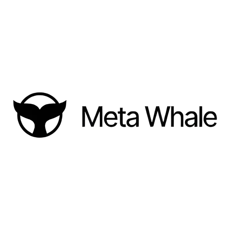 Meta Whale logo featuring a whale tail inside a circle representing the Meta Whale brand identity.