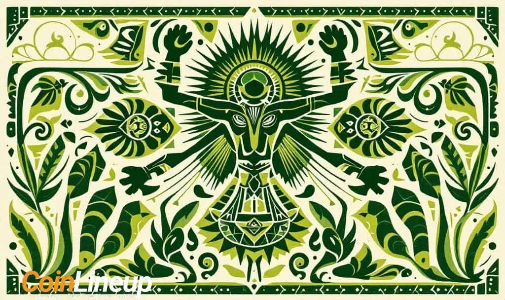 Artistic green Solana-themed illustration symbolizing bullish signals and rising market confidence