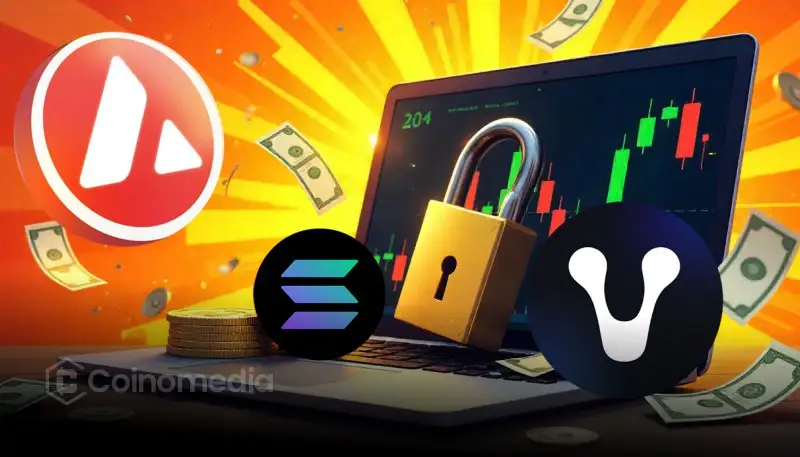 Crypto tokens unlocking with Solana and other assets showing market impact