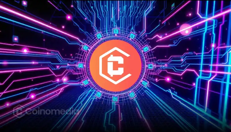 Futuristic digital graphic with neon circuit lines and a central emblem representing the surge in US interest payments and financial system pressure