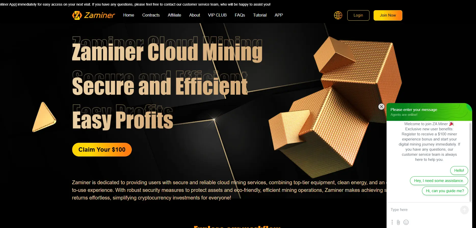 Zaminer Cloud Mining Secure and Efficient Profits