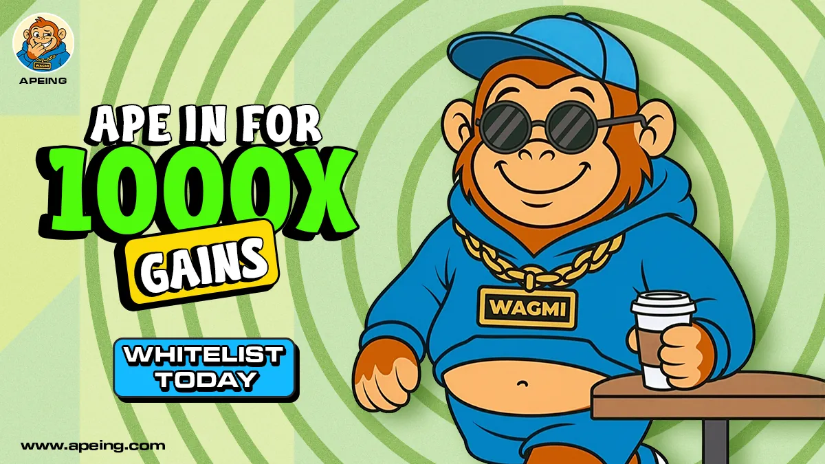 Apeing Crypto Successor illustration promoting Apeing as XRP’s spiritual successor with high growth potential