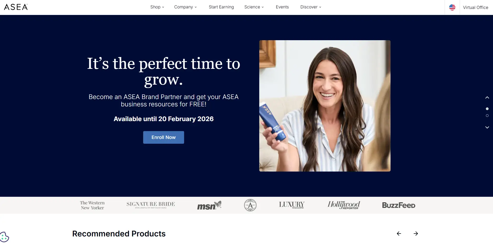 ASEA Global Review showing ASEA brand partner opportunity and product presentation