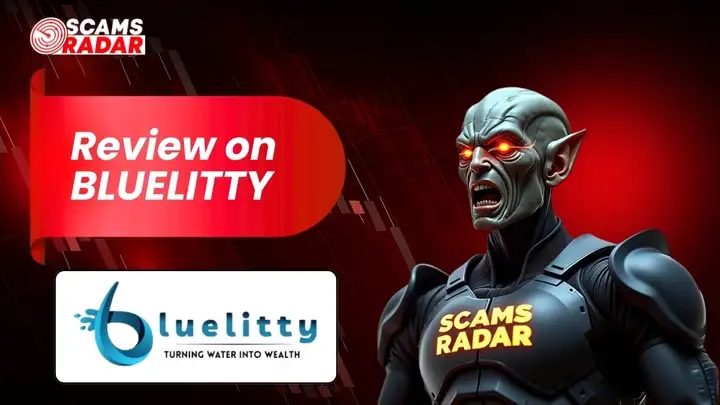 Bluelitty review image by Scams Radar exposing investment risks