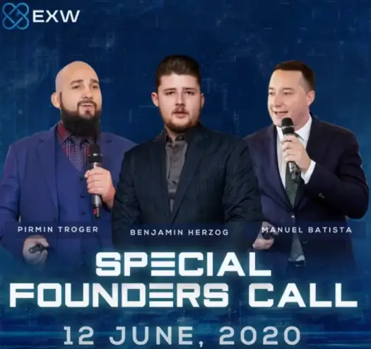 Manuel Batista speaking at EXW founders call alongside company leaders in 2020