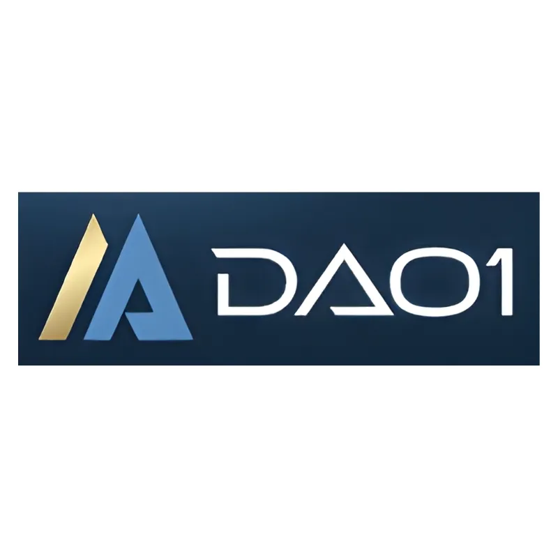 DAO1 platform logo featuring sleek and modern design elements.