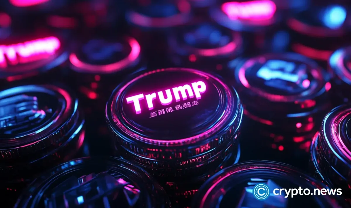 Trump Crypto Token – Neon Digital Coin Illustration