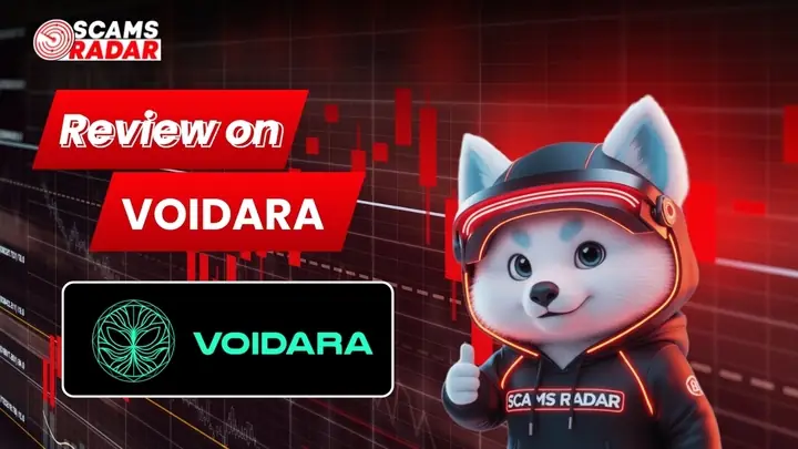 Voidara review image by Scams Radar showing AI platform analysis and risk investigation