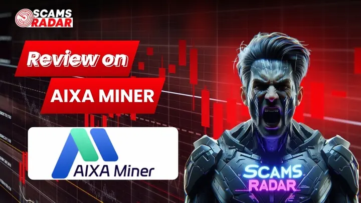 AIXA Miner Review showing Scams Radar analysis, warning signs, and potential scam risks for investors