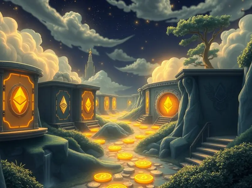 Ethereum-themed illustration representing Amber Group and Ethena Foundation ETH deposit revealed through on-chain data