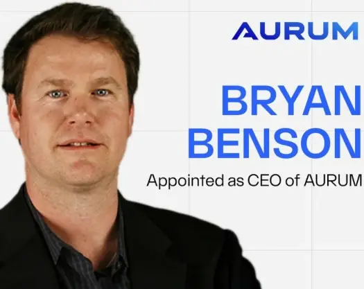 Bryan Benson appointed as CEO of Aurum, shown in an official corporate announcement image