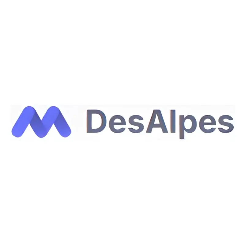 Des Alpes logo linked to reports of an MLM crypto pyramid collapse and announced reboot