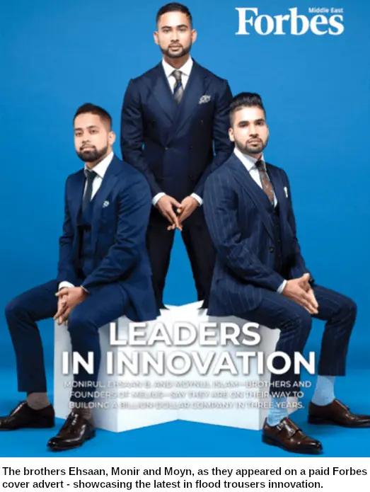 Forbes Middle East paid cover featuring leaders in innovation amid investigation claims