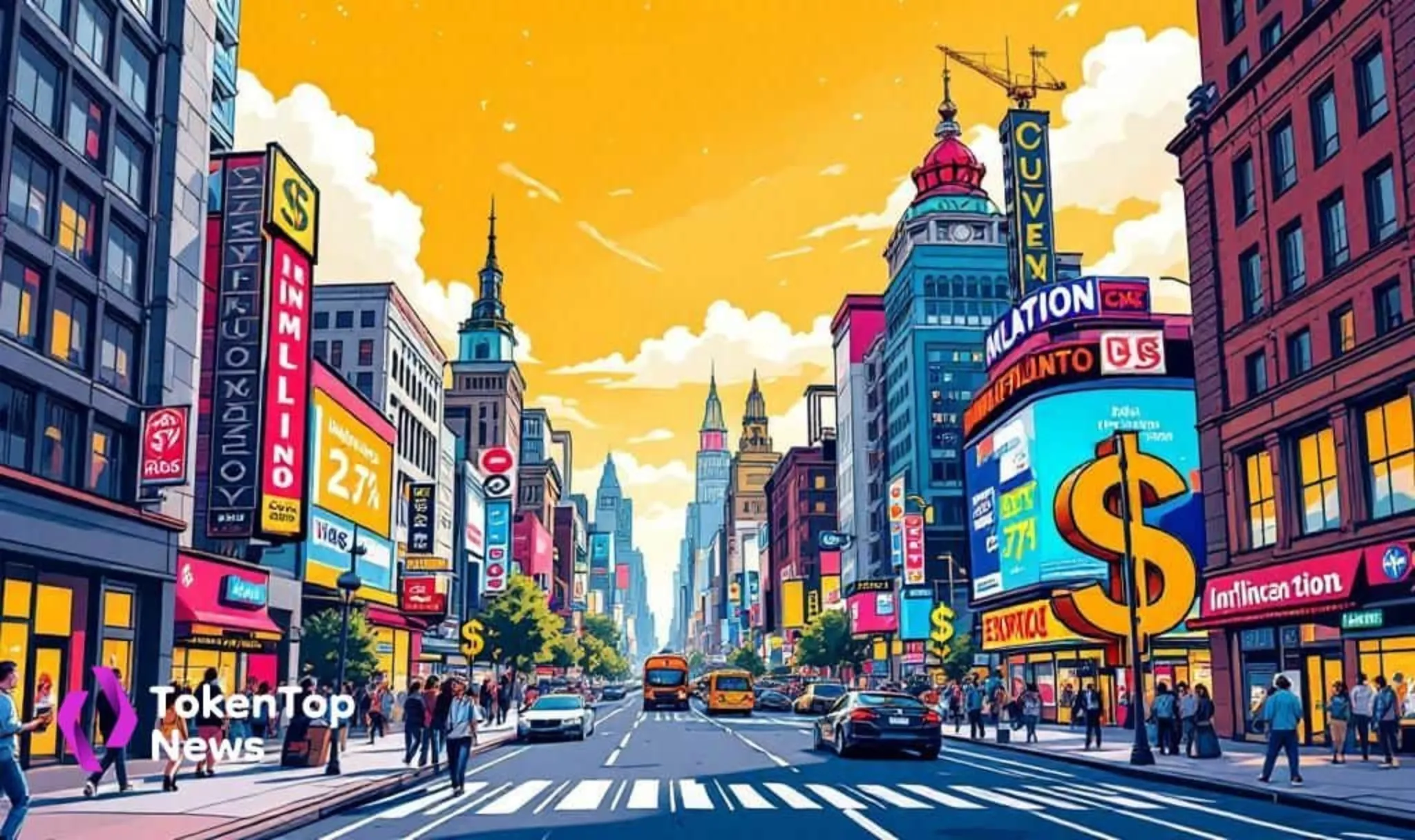 US inflation holding steady at 2.7 percent in December 2025 with city economic indicators and dollar symbols