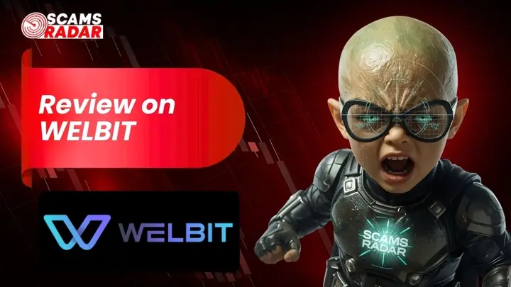 Welbit review image by ScamsRadar highlighting crypto investment platform analysis and security concerns