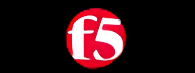 Red F5 company logo icon on black background