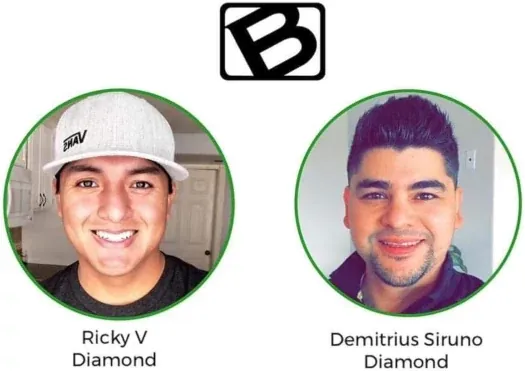 Lyvli Diamond affiliates Ricky V and Demitrius Siruno shown in promotional graphic