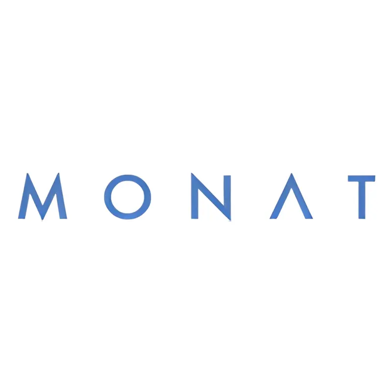 Monat official blue logo on white background