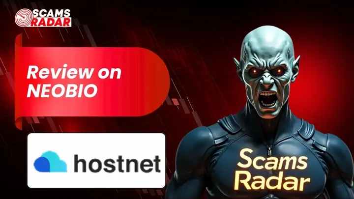 Neobio review and Hostnet platform investigation by Scams Radar highlighting potential scam risks