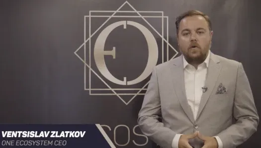 Ventislav Zlatkov, CEO of One Ecosystem, speaking during a public presentation