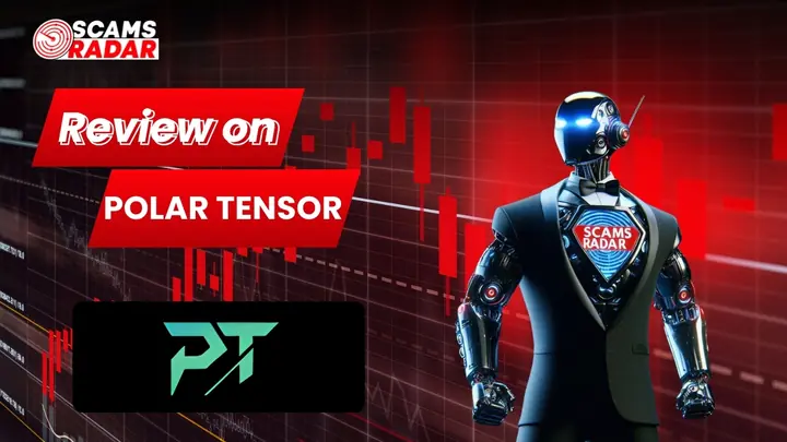 Polar Tensor review scam warning image showing Scams Radar investigation and fraud risk signals