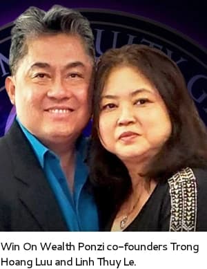 Abstract design symbolizing Ponzi schemes and fraudulent investment risks with dark background and warning elements