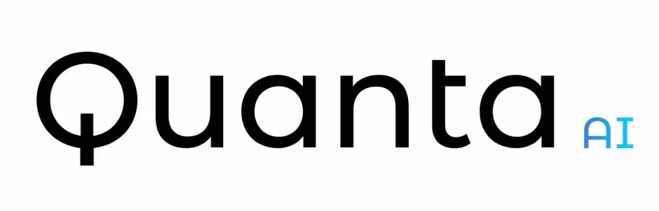 Quanta AI official logo in black and blue text on light background