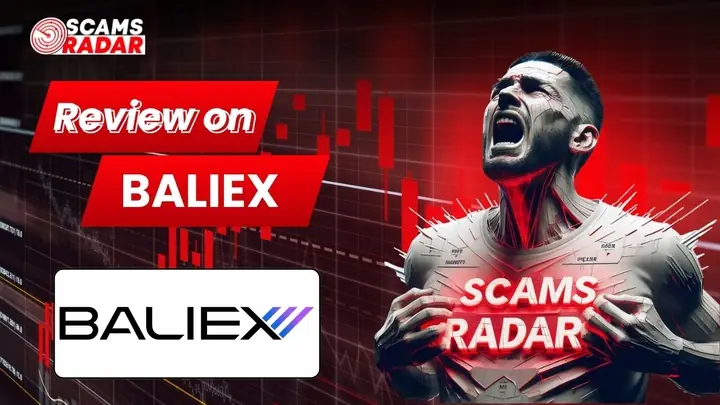 Baliex review warning image showing Scams Radar analysis highlighting potential risks and scam alerts related to Baliex platform